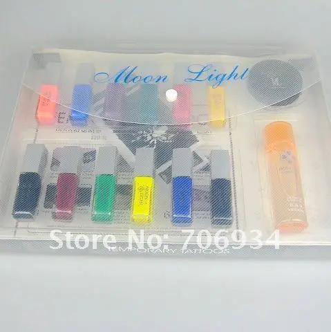 Wholesale glitter tattoo kit 12 Colors Supply Kit Body Painting Tattoo Deluxe Kit Tattoo Condensating Liquid Glue TCLG12
