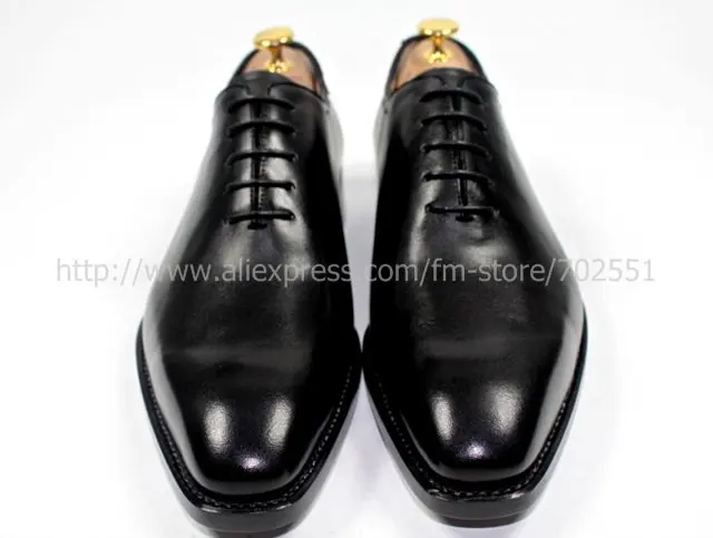 Free shipping custom handmade genuine calf leather men's oxford shoe color black No.OX181 Goodyear welt