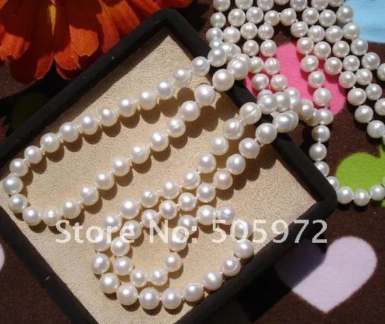 FREE SHIPPING 120cm Long Sweater Jewelry Winter/Spring/Summer/Autumn Pearl Necklace Knotted Costume Jewellery Cheap on Sale!!!