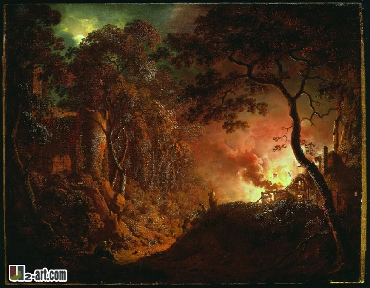 Classical-063 Cottage on Fire Joseph Wright of Derby 1.28.jpg