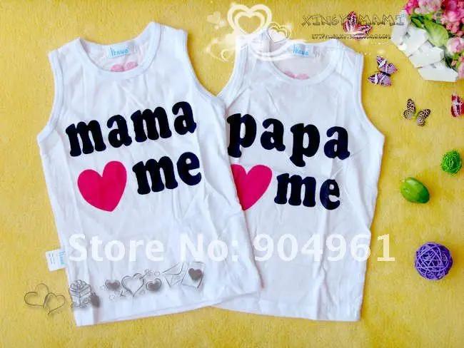 Baby clothes baby shirt/T-Shirt boy & girl tops PaPa MaMa love Me tank top10pcs/lot