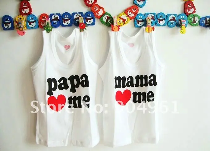 Baby clothes baby shirt/T-Shirt boy & girl tops PaPa MaMa love Me tank top10pcs/lot