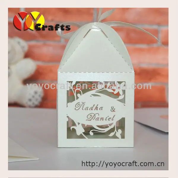 lovely elephant laser cut paper wedding box for candy wedding