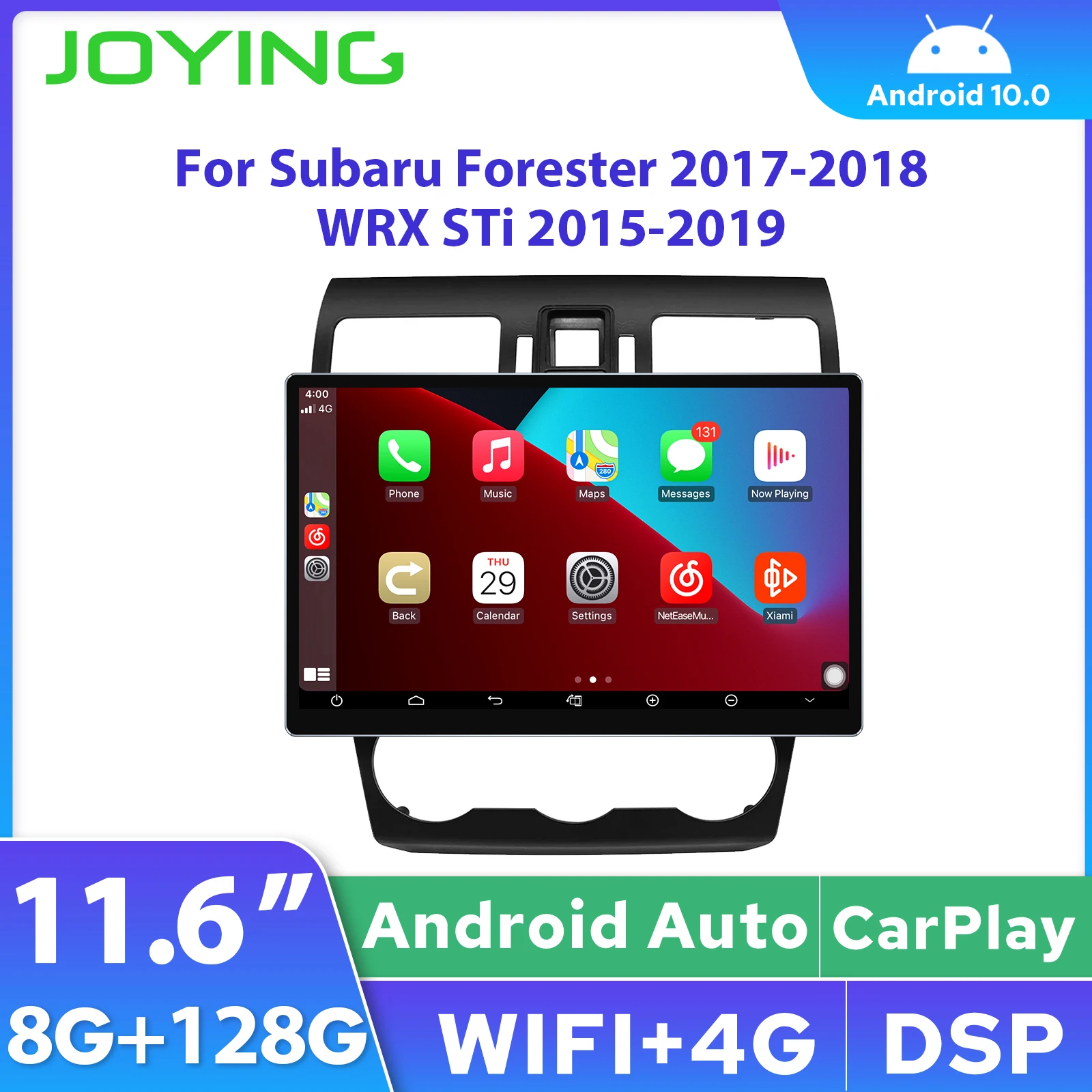 Joying 8GB 128GB Android Head Unit 11.6” Car Radio For Subaru Forester 2017-2018 WRX STi 2015-2019 Carplay Multimedia Player GPS
Joying 8GB 128GB Android Head Unit 11.6” Car Radio For Subaru Forester 2017-2018 WRX STi 2015-2019 Carplay Multimedia Player GPS