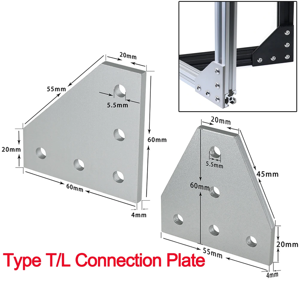2020 Соединительная пластина с 5 отверстиями, Соединительная пластина с углом 90 градусов, Соединительная пластина типа T/L для алюминиевого профиля 2020, рама для 3D-принтера
2020 Соединительная пластина с 5 отверстиями, Соединительная пластина с углом 90 градусов, Соединительная пластина типа T/L для алюминиевого профиля 2020, рама для 3D-принтера