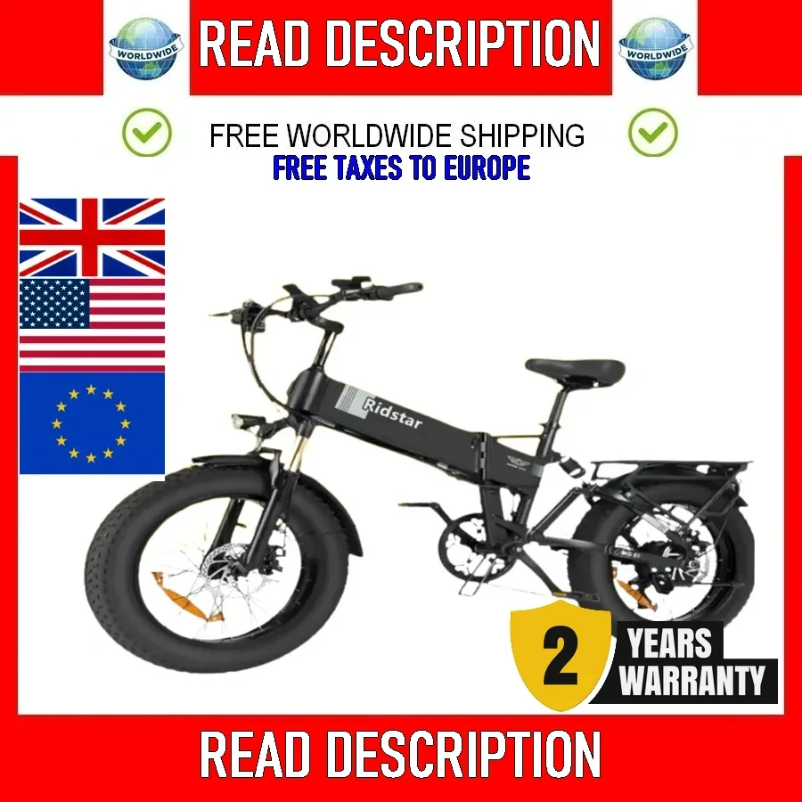 Electric Bike 1000W 48v 14AH Fat Tire Ebike Mountain Bike 20 Inch Electric Bicycle Cycling US Spot
Electric Bike 1000W 48v 14AH Fat Tire Ebike Mountain Bike 20 Inch Electric Bicycle Cycling US Spot