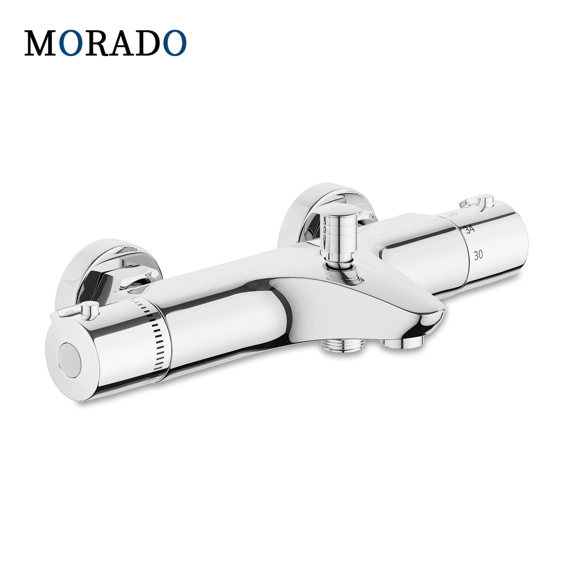 

MORADO Thermostatic Shower Bath Mixer Wall Mounted Bath Tap Exposed Shower Faucet Chrome Brass Bathroom Mixing Valve Basin Sink