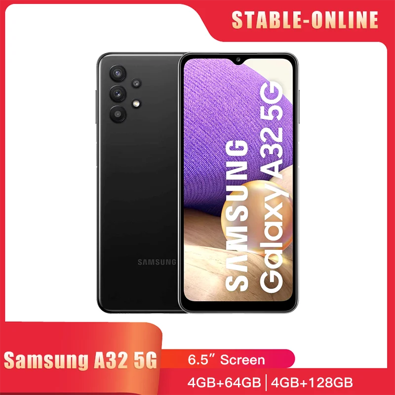 

Original Samsung Galaxy A32 A326U A326K 5G Mobile Phone 6.5" 4GB RAM 64/128GB ROM 48MP+13MP CellPhone Octa Core SmartPhone