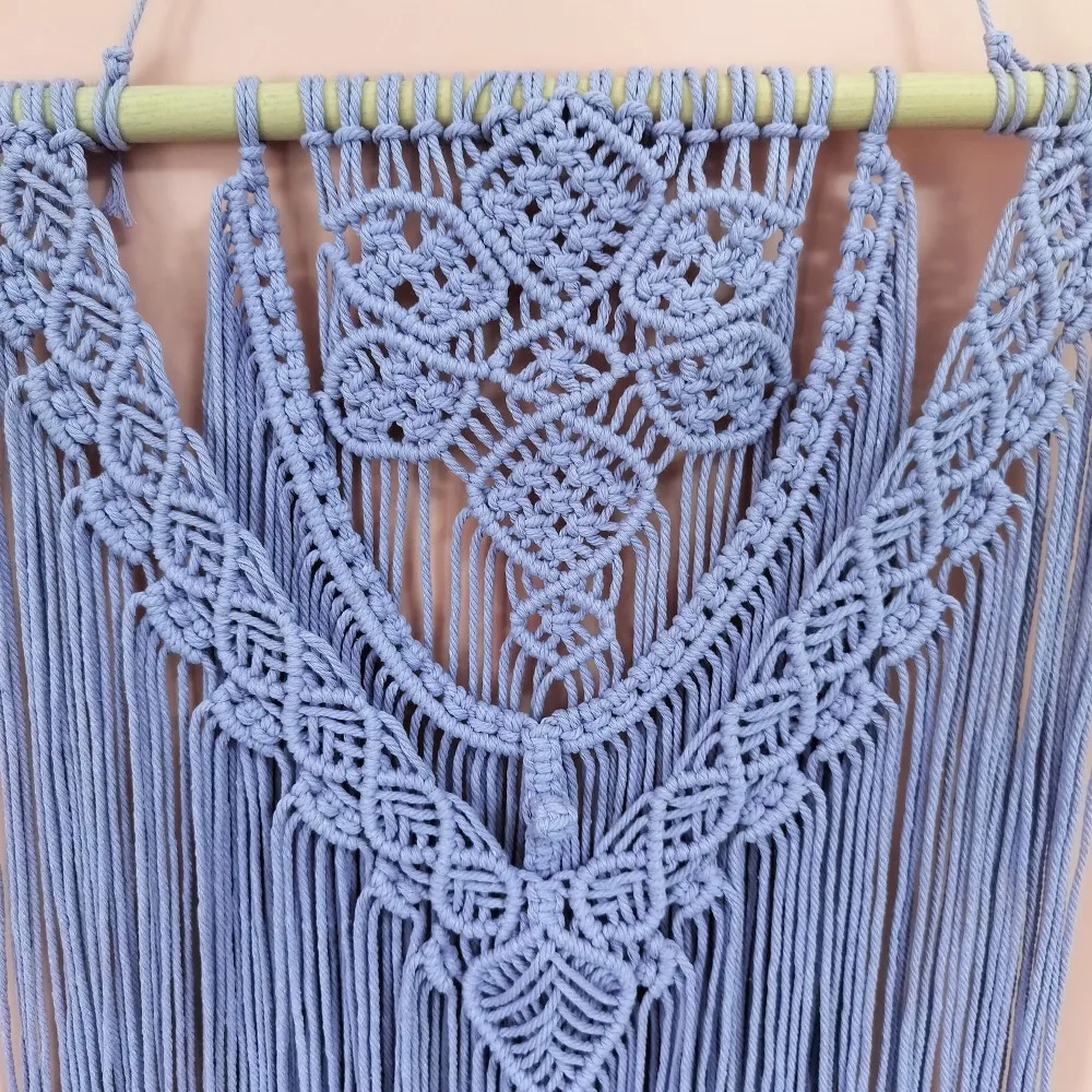 Floral Macrame Wall Tapestry - Handwoven Boho Nursery Decor 4 A051a42670fa547dc8fc14ff6d93f21d23