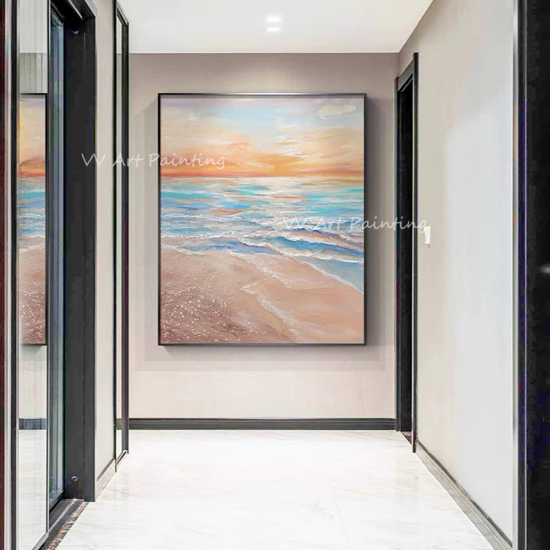 Абстрактный холст ручной работы пейзаж Морской Океан оранжевый синий холст большой размер картина маслом для украшения гостиной 
Абстрактный холст ручной работы пейзаж Морской Океан оранжевый синий холст большой размер картина маслом для украшения гостиной