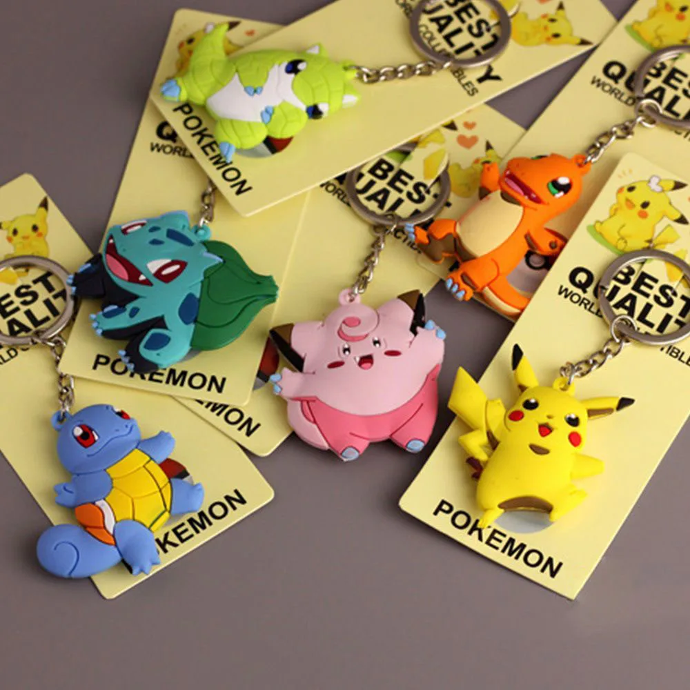 6pcs/set Pokemon Anime Keychain Pikachu Charmander Squirtle PVC Soft Rubber Pokemon Go Keyring Keychain Key Pendant Accessories
6pcs/set Pokemon Anime Keychain Pikachu Charmander Squirtle PVC Soft Rubber Pokemon Go Keyring Keychain Key Pendant Accessories