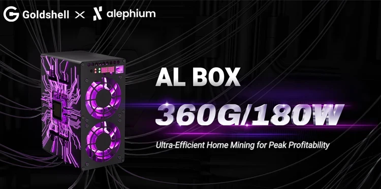 Новинка 2024 года, алгоритм Goldshell коробка AL 360G 180W ALPH Miner Blake3, Alephium Mining Machine
Новинка 2024 года, алгоритм Goldshell коробка AL 360G 180W ALPH Miner Blake3, Alephium Mining Machine