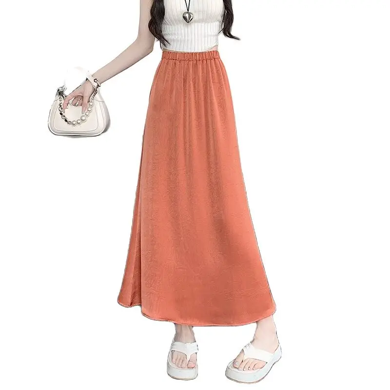 female Fish Tail High Waist Pleated Satin Skirt, Summer, Slim A-line Long Skirt, French Elegant Luster
female Fish Tail High Waist Pleated Satin Skirt, Summer, Slim A-line Long Skirt, French Elegant Luster