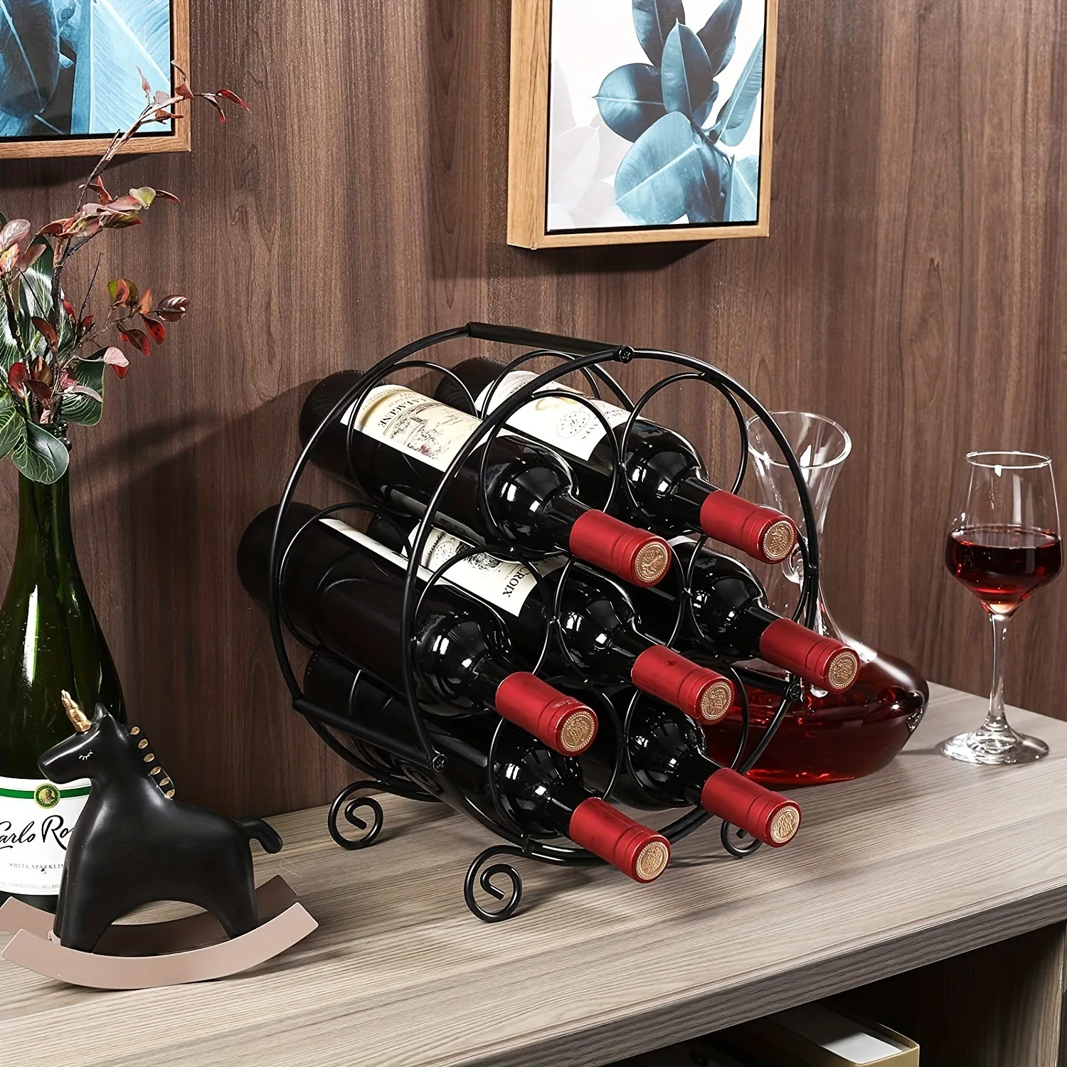 Creative Red Wine Rack, Household Wine Cabinet, Iron Shelf, European Style Ornaments
Creative Red Wine Rack, Household Wine Cabinet, Iron Shelf, European Style Ornaments