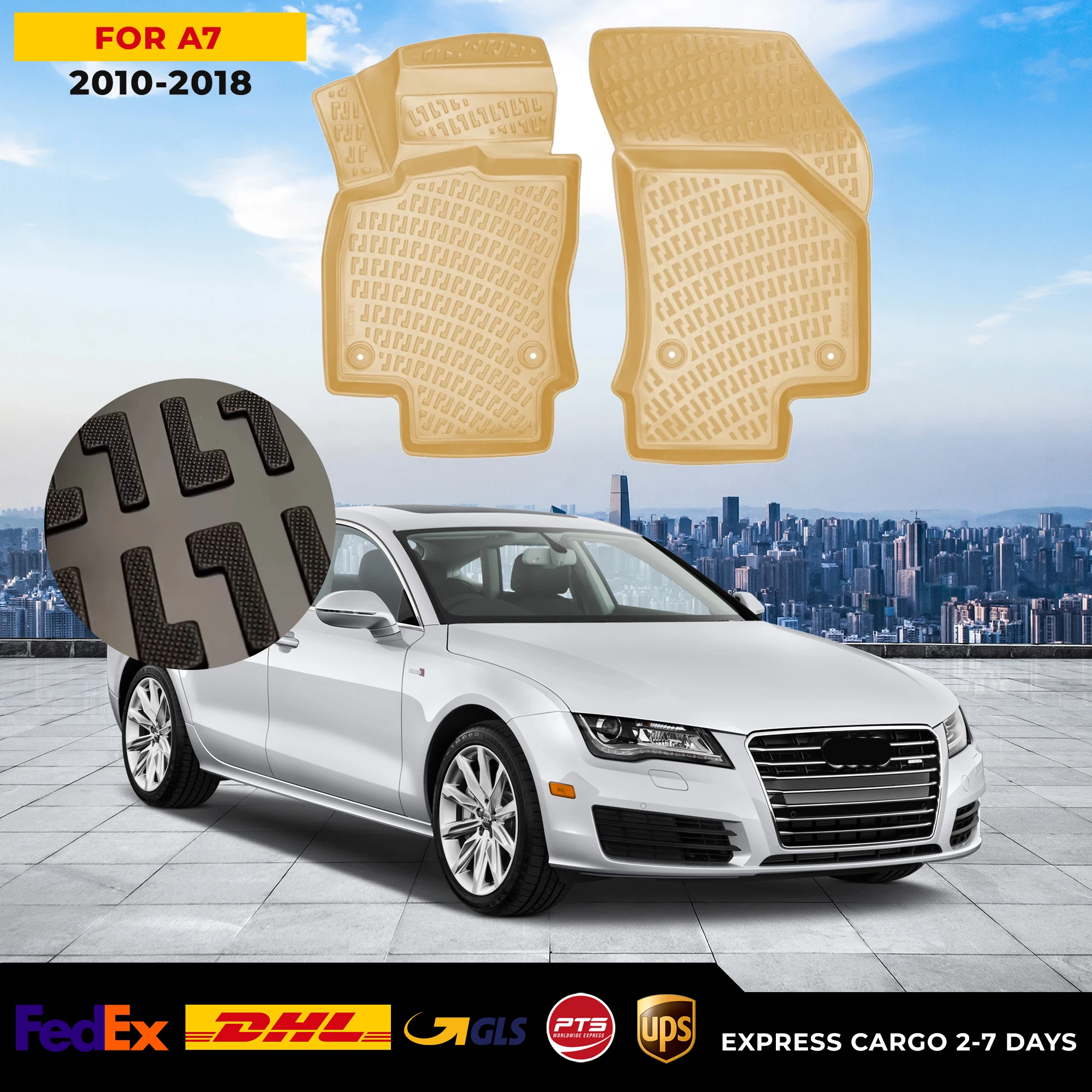 3D Car Floor Liner For Audi A7 2010-2018 Beige Waterproof Special Foot Pad Fully Surrounded Mat Accessories Rugs Nonslip
3D Car Floor Liner For Audi A7 2010-2018 Beige Waterproof Special Foot Pad Fully Surrounded Mat Accessories Rugs Nonslip