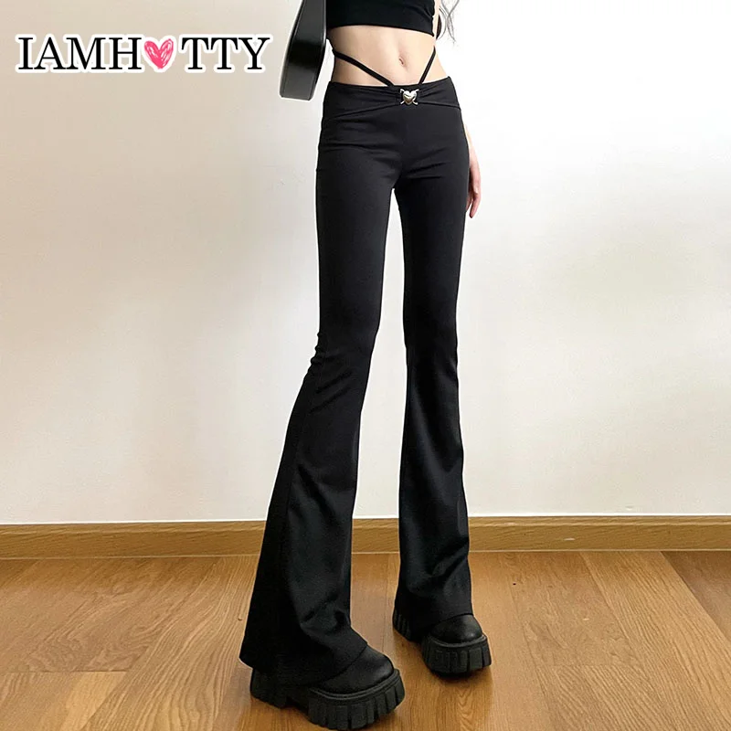 Брюки-клеш IAMHOTTY с низкой талией, эластичные Повседневные базовые облегающие спортивные штаны для бега с металлическими пуговицами в форме сердца, брюки в Корейском стиле
Брюки-клеш IAMHOTTY с низкой талией, эластичные Повседневные базовые облегающие спортивные штаны для бега с металлическими пуговицами в форме сердца, брюки в Корейском стиле