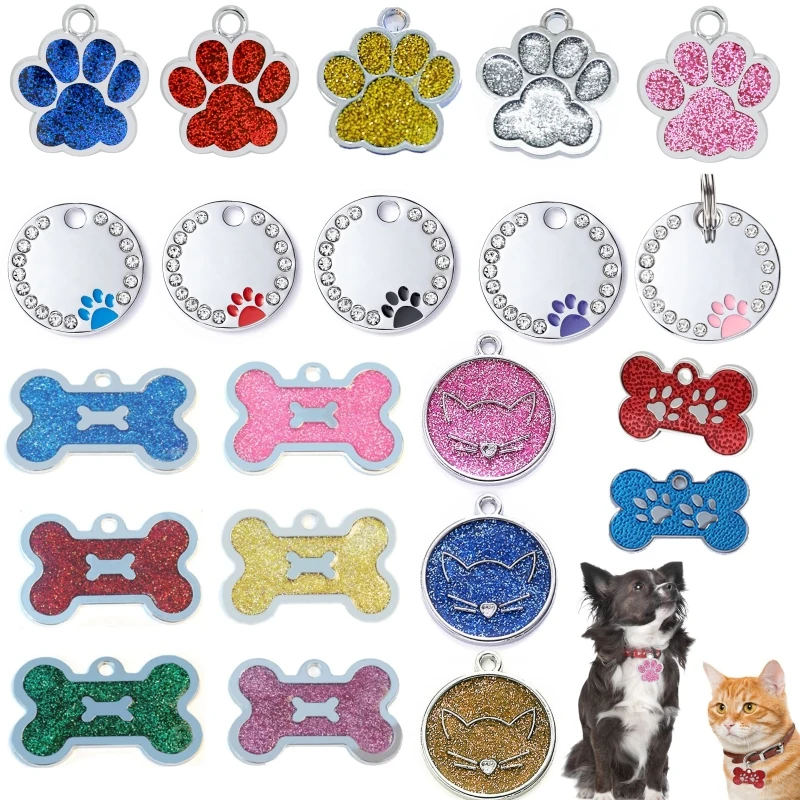 

Free Engraved Pet Dog ID Tag Personalized Cat Puppy ID Tag Pet Dog Collar Accessories Custom Dogs Anti-lost Name Tags Pendant