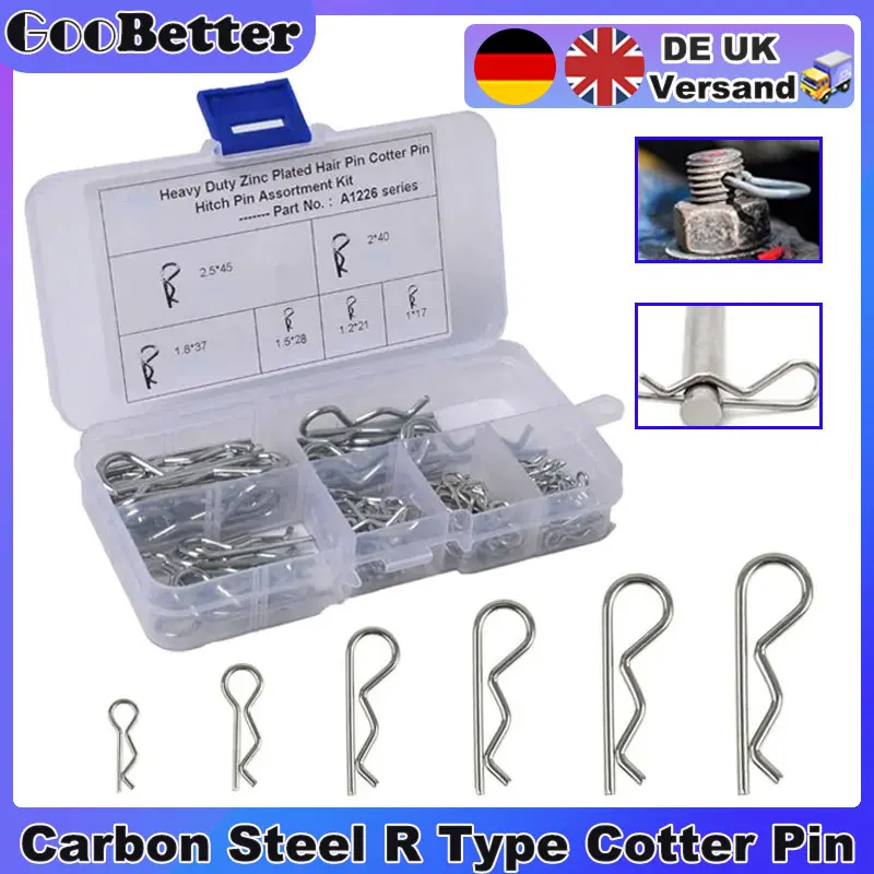 Metal Pins R Type Cotter Pin Retaining Clips Wave Latch Bolt Carbon Steel Locking Pin Tractor Clip Hitch Assortment Kit pines
Metal Pins R Type Cotter Pin Retaining Clips Wave Latch Bolt Carbon Steel Locking Pin Tractor Clip Hitch Assortment Kit pines