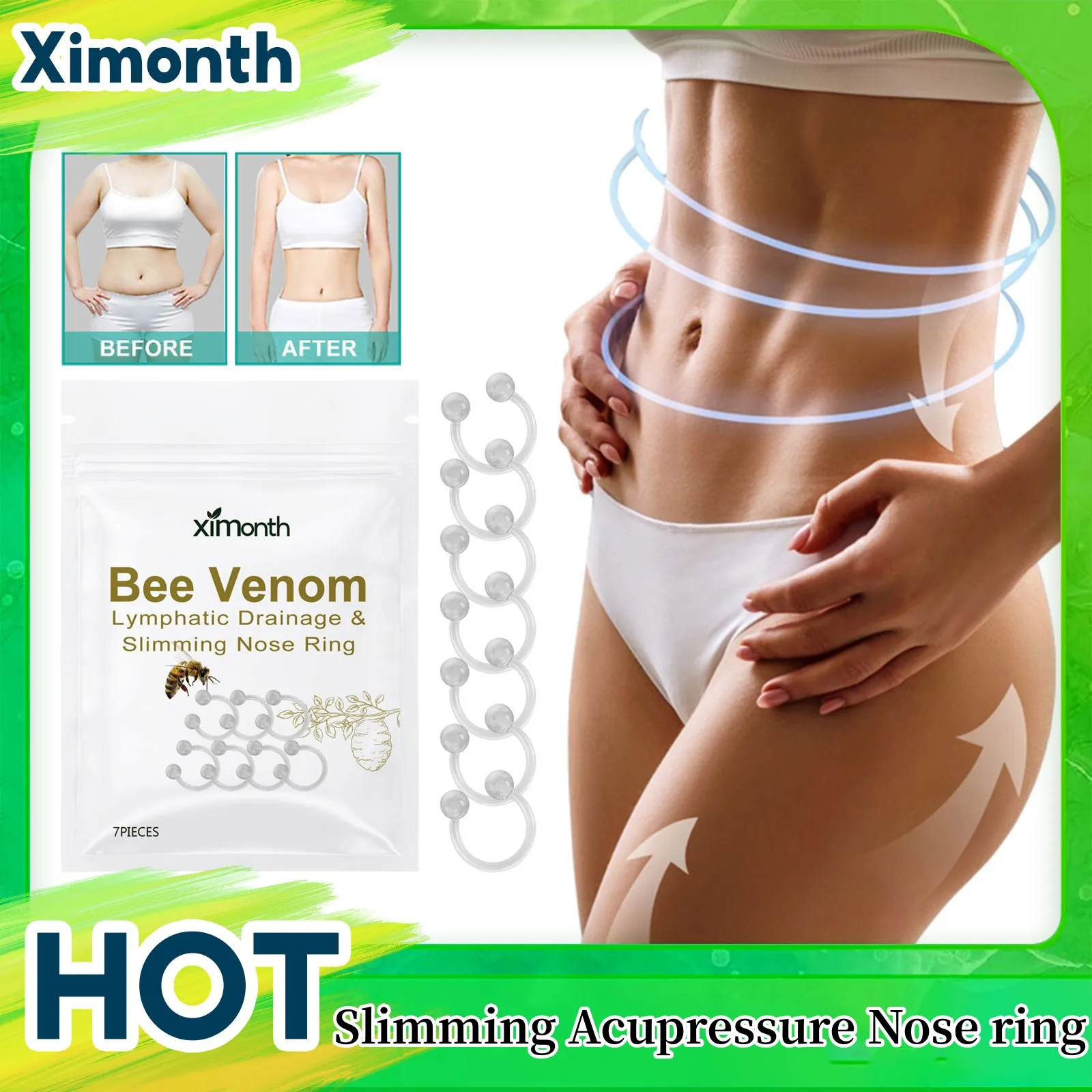 Slimming Acupressure Nose Ring Lymphatic Drainage Reduce Belly Cellulite Thin Arm Leg Burning Body Shaping Firming Health Care
Slimming Acupressure Nose Ring Lymphatic Drainage Reduce Belly Cellulite Thin Arm Leg Burning Body Shaping Firming Health Care