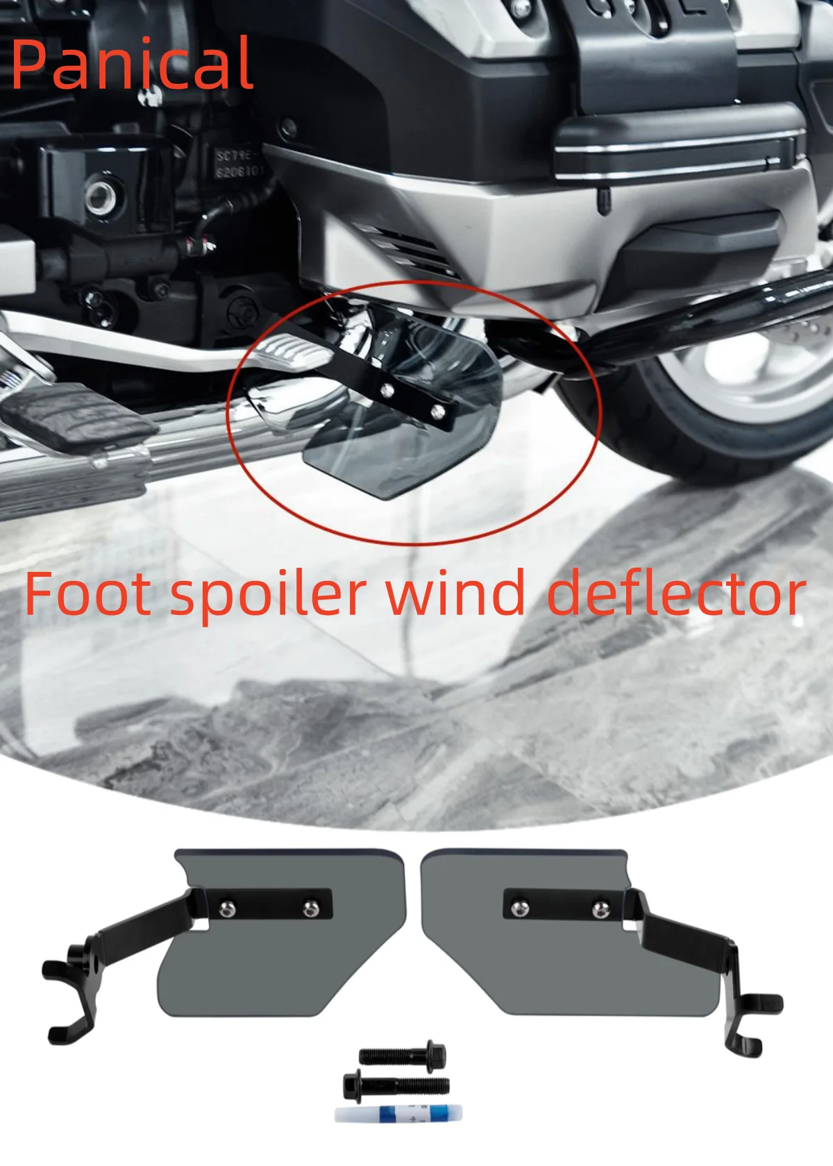 

Motorcycle Accessories Glass Fender Air Deflector Spoiler Honda Gold Wind GL1800 F6B Foot Spoiler Windshield Gray 2018-2024