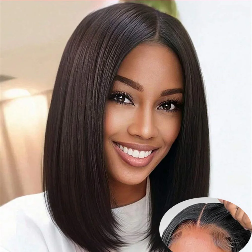 

Glueless 8x5 Ready to Wear Straight HD Lace Clousure Wig Human Hair Pre Plucked 6x4 Bob Brazilian Transparent Lace Front Wigs