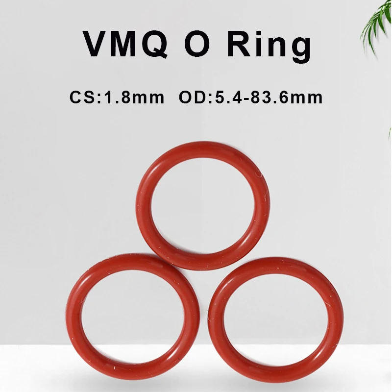 Red Silicone O Ring Gasket CS 1.8mm OD 5.4-83.6mm VMQ Food Grade Sealing Washer Oil Resistant Insulation Rubber Sealing Ring
Red Silicone O Ring Gasket CS 1.8mm OD 5.4-83.6mm VMQ Food Grade Sealing Washer Oil Resistant Insulation Rubber Sealing Ring