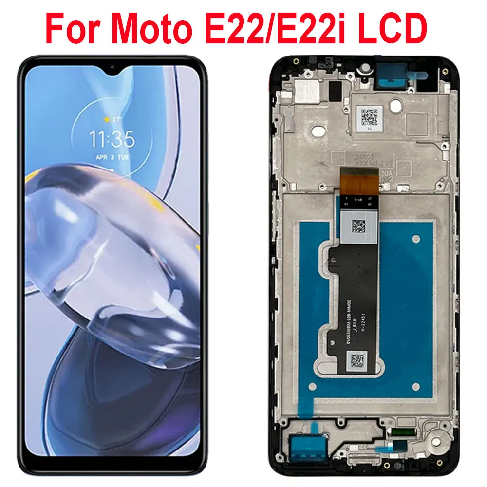 

ЖК-дисплей 6,5 "IPS для Motorola Moto E22, экран, сенсорная панель, дигитайзер в сборе для Motorola Moto E22i, ЖК-дисплей с рамкой