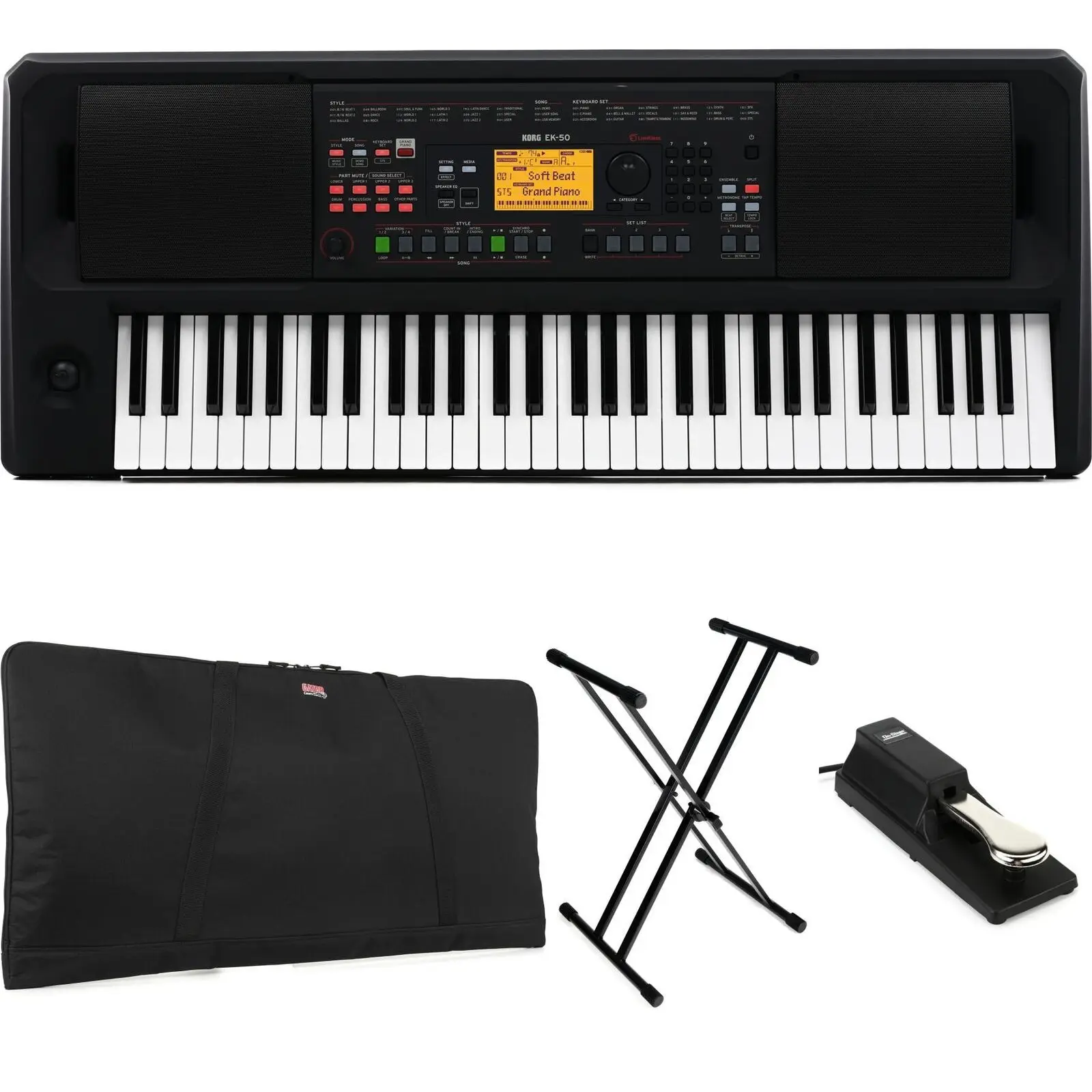 

BRAND NEW ORIGINAL Korg EK-50 L 61-key Arranger Keyboard Stage Bundle