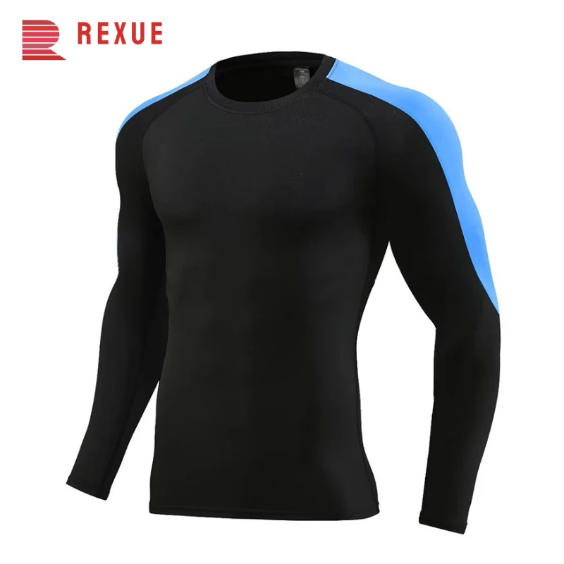 

Men Bodybuilding Sport T-shirt Long Sleeve Compression Running Skinny Tee Male Gym Fitness Rashguard Workout Crossfit Jersey