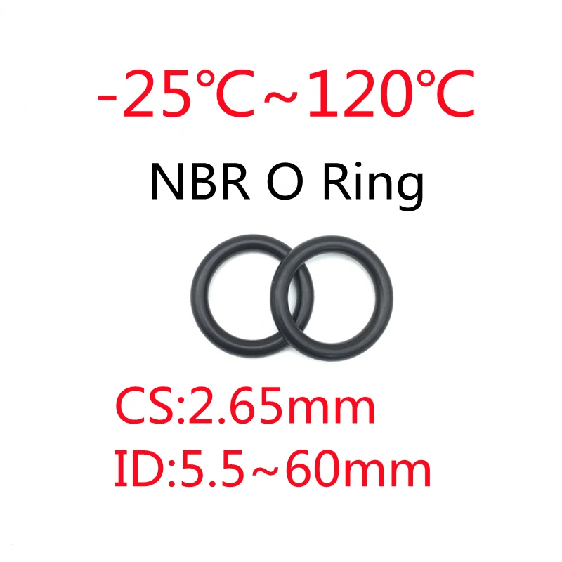 50pcs Black O Ring Gasket CS 2.65mm ID 5.5 ~ 60mm NBR Automobile Nitrile Rubber Round O Type Corrosion Oil Resistant Seal Washer
50pcs Black O Ring Gasket CS 2.65mm ID 5.5 ~ 60mm NBR Automobile Nitrile Rubber Round O Type Corrosion Oil Resistant Seal Washer