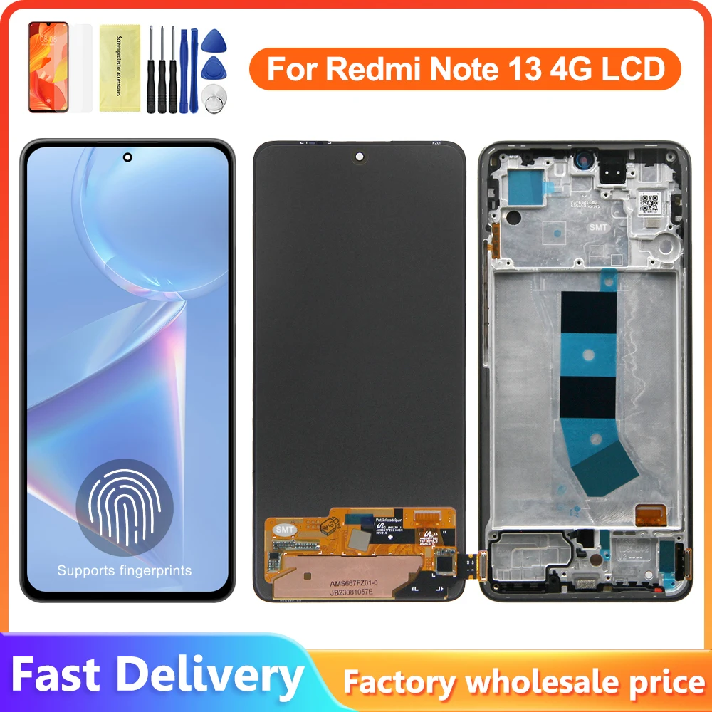 

6.67'' For Redmi Note 13 4G LCD Display Touch Screen Digitizer Assembly For Xiaomi Redmi Note13 4G 23129RAA4G,23124RA7EO display