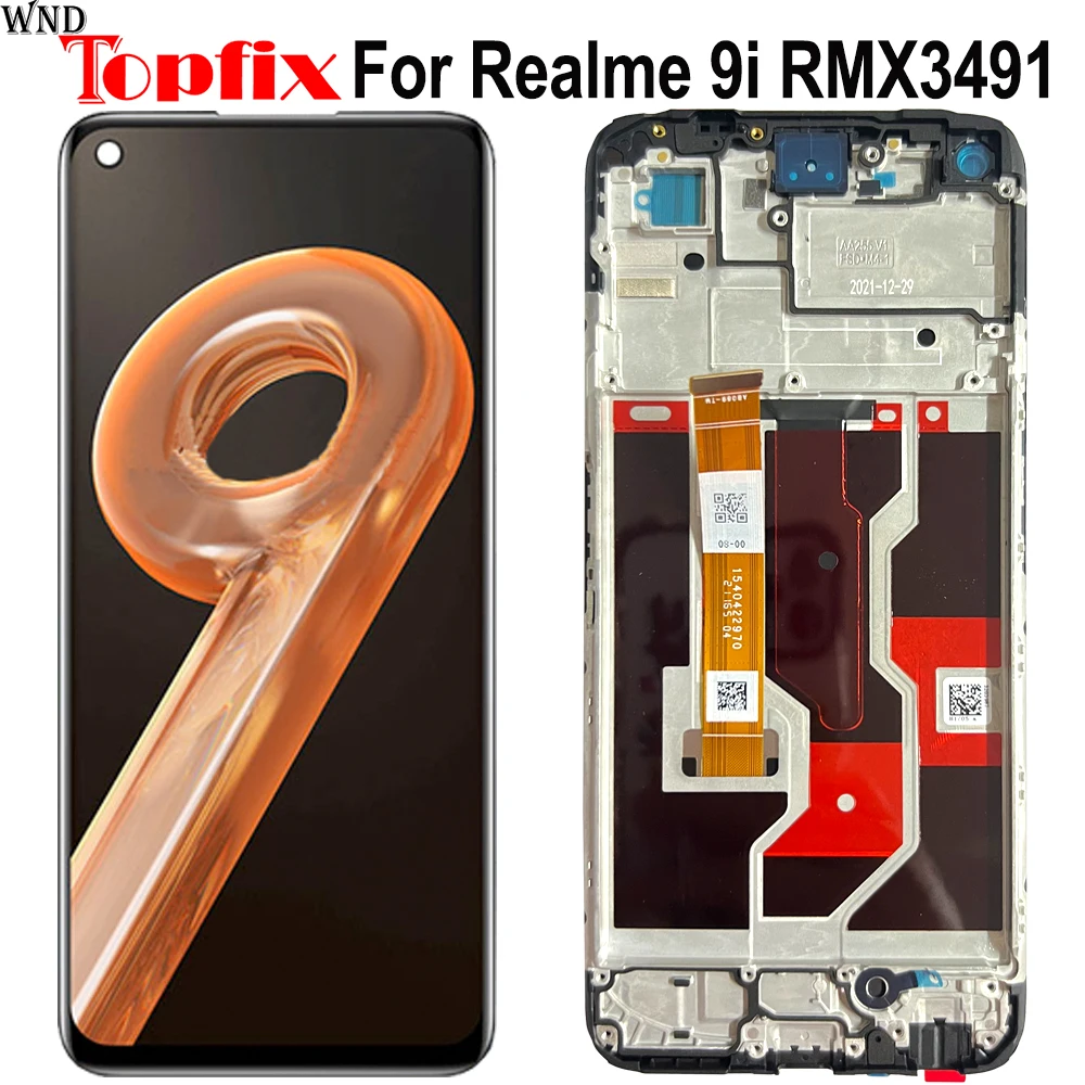 

6.6" For Realme 9i LCD Display Touch Screen Sensor Digiziter Assembly Replace For Realme 9i Display With Frame RMX3491 LCD