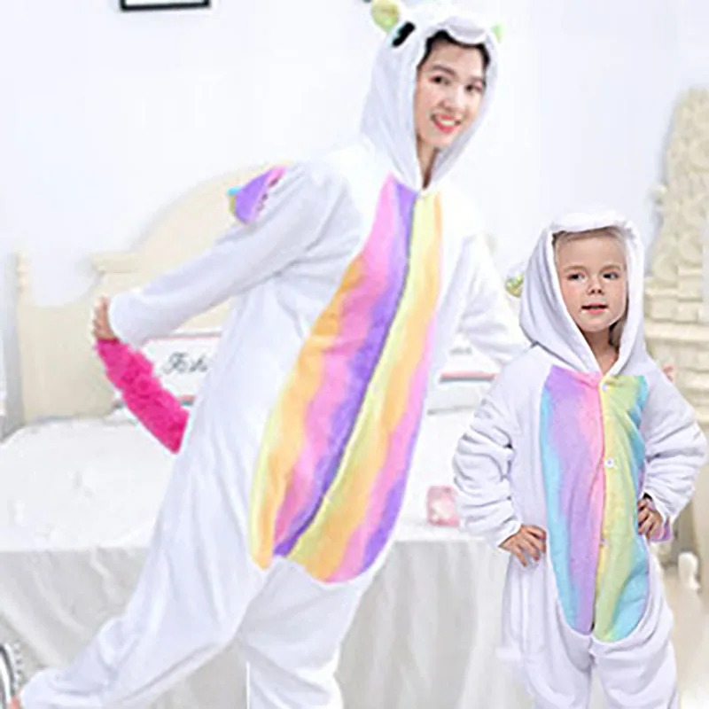 Family Kigurumi Pajamas Rainbow and White Unicorn Animal Onesie Cosplay Costume Pajamas For Kids and Adults
Family Kigurumi Pajamas Rainbow and White Unicorn Animal Onesie Cosplay Costume Pajamas For Kids and Adults
