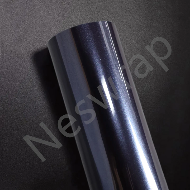 

Highest quality PET Grey Blue vinyl wrap film (PET Liner) Ultra Gloss Paint Metallic vinyl wrap For Car Wrap quality Warranty
