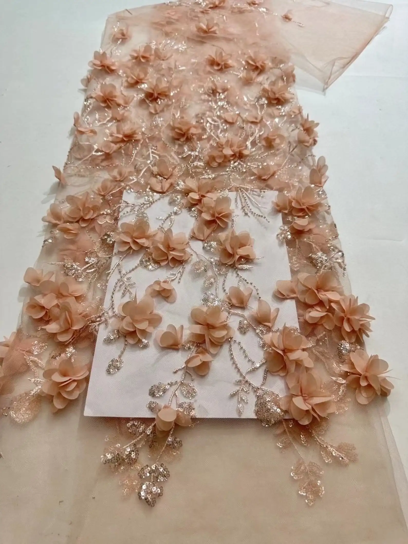 1 Yard Luxury African Lace Fabric Peach Bead Sequined Lace Fabric With 3d Florals For Dress And Prom Dress 2023 New Arrival
1 Yard Luxury African Lace Fabric Peach Bead Sequined Lace Fabric With 3d Florals For Dress And Prom Dress 2023 New Arrival