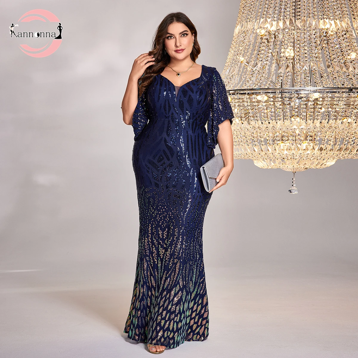 Fannonnaf Sequin Elegant Evening Dress Plus Size For Women Luxury Navy Blue Long Banquet Prom Gown Flare Sleeve Straight Dresses
Fannonnaf Sequin Elegant Evening Dress Plus Size For Women Luxury Navy Blue Long Banquet Prom Gown Flare Sleeve Straight Dresses
