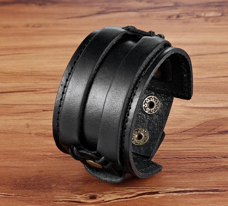 Tyo fecho duplo preto & marrom cor pulseira de couro do plutônio 18-20cm tamanho cinto pulseiras para festa de aniversário presente atacado Tyo fecho duplo preto & marrom cor pulseira de couro do plutônio 18-20cm tamanho cinto pulseiras para festa de aniversário presente atacado