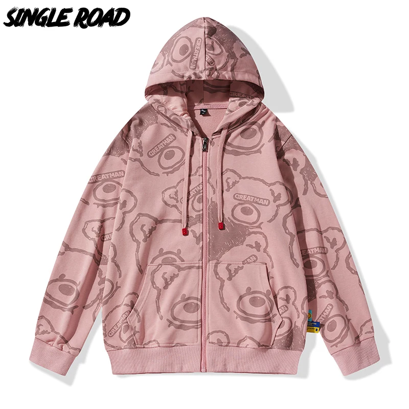Single Road Mens Oversized Hoodies Men 2023 Full Bear Print Zipper Sweatshirt Streetwear Harajuku Hip Hop Coat Anime Hoodie Men
Single Road Mens Oversized Hoodies Men 2023 Full Bear Print Zipper Sweatshirt Streetwear Harajuku Hip Hop Coat Anime Hoodie Men