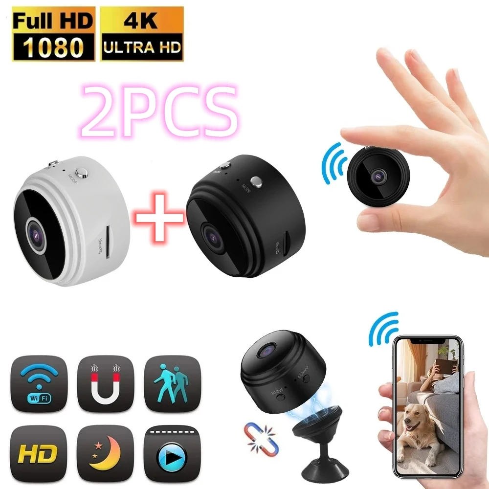 

2PCS Mobile A9 1080P HD Wifi Mini Camera Cameras Sensor Camcorder Web Video Smart Home Safety Wireless Security Camera 2024 New