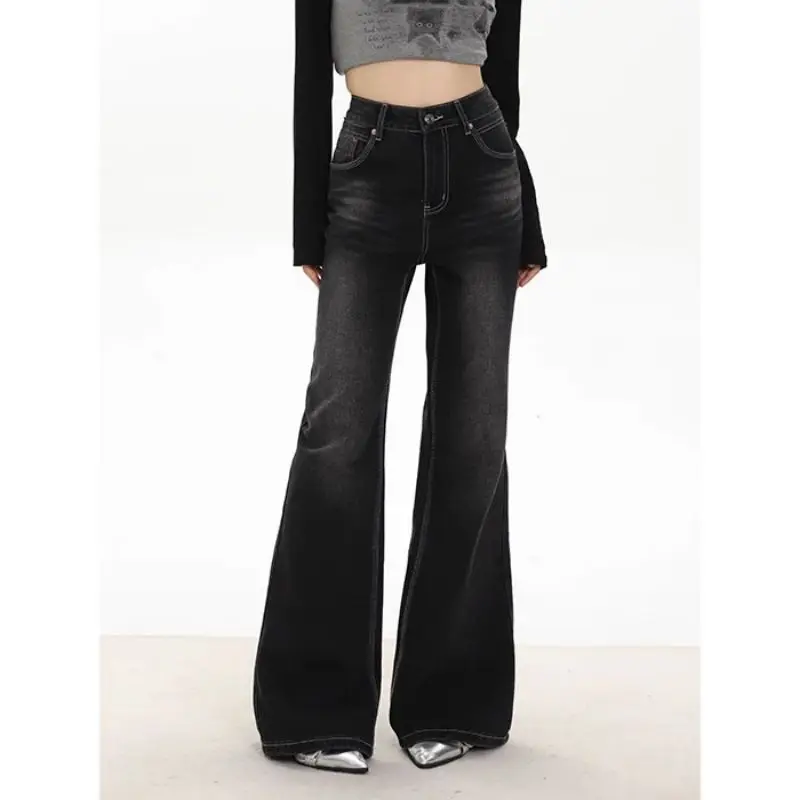 

Fashion Slim Flared Jeans For Women Streetwear Y2K Style High-waisted Sexy Pants Design Sense High Street Ladies Denim Trouser