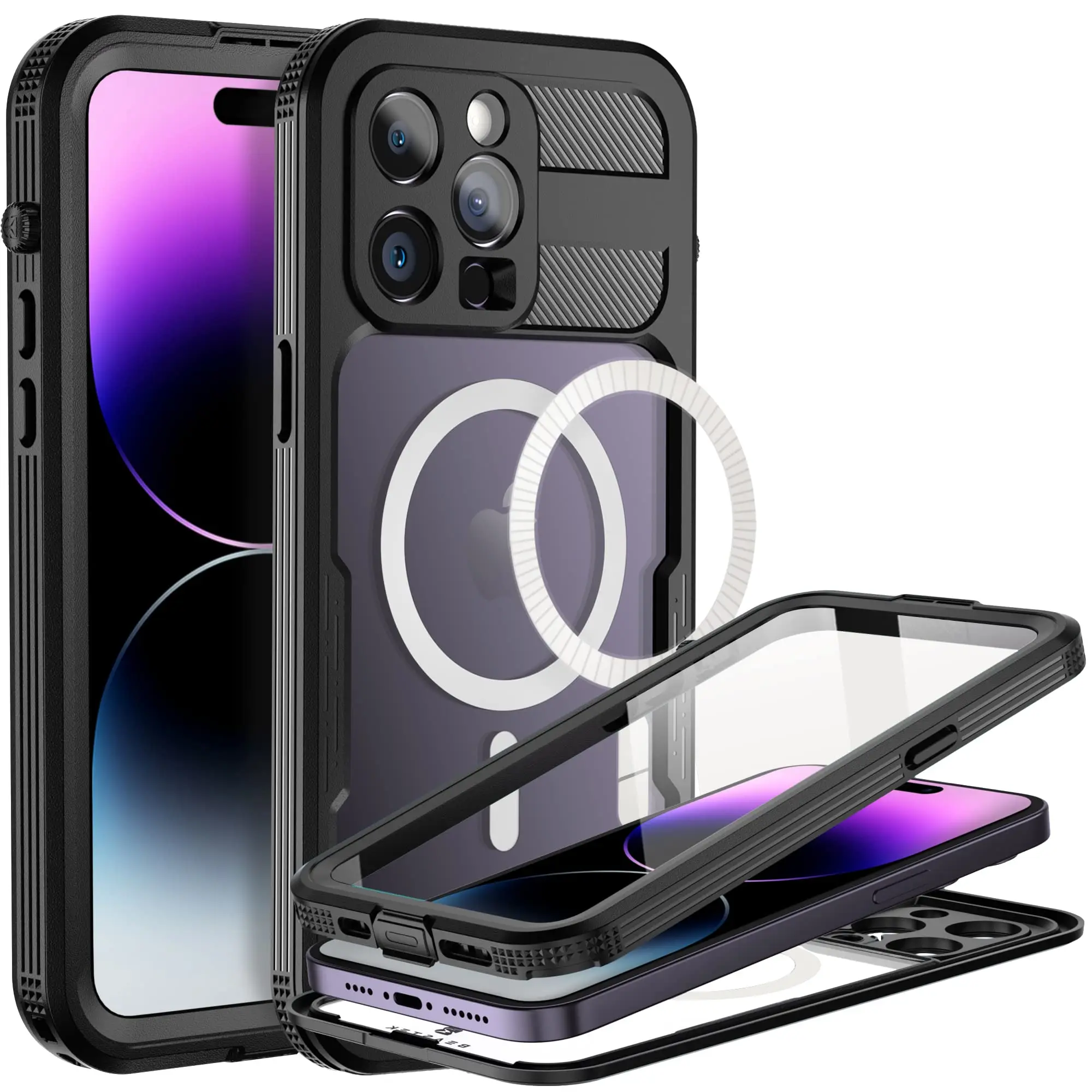 For iPhone 14 series Waterproof Case IP68 Magnetic Shockproof with Built-in Screen Protector and MagSafe Protective Cover
For iPhone 14 series Waterproof Case IP68 Magnetic Shockproof with Built-in Screen Protector and MagSafe Protective Cover