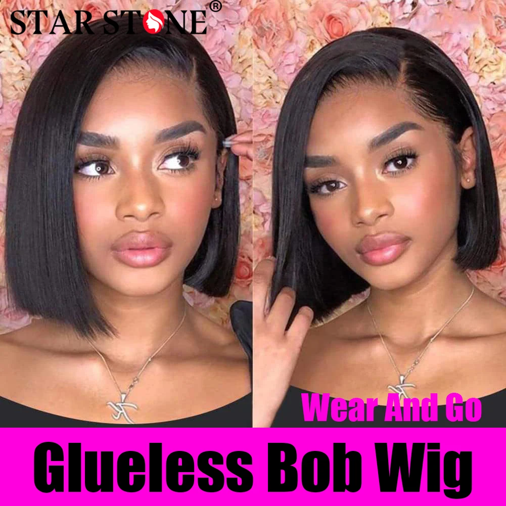 

Straight Bob Wig For Women Glueless Wig Human Hair Ready To Wear HD Transparent 6X4 4X4 Lace Closure Baby Hair Wigs Human Hair