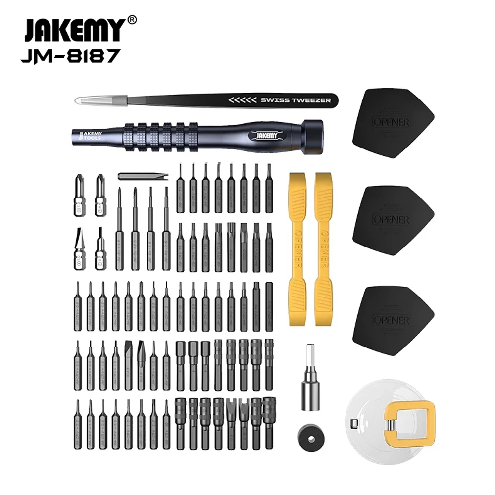 

83 IN 1 JAKEMY JM-8187 Precision Magnetic Screwdriver Set Aluminum Alloy Handle CR-V Bits Screw Driver for Phone PC Repair Tools