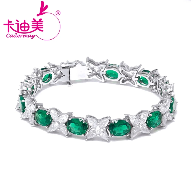 CADERMAY 100% S925 Silver Eternity Bracelet For Women Lab Grown Emerald Oval Shape High Quality Anniversary Customized Jewelry
CADERMAY 100% S925 Silver Eternity Bracelet For Women Lab Grown Emerald Oval Shape High Quality Anniversary Customized Jewelry