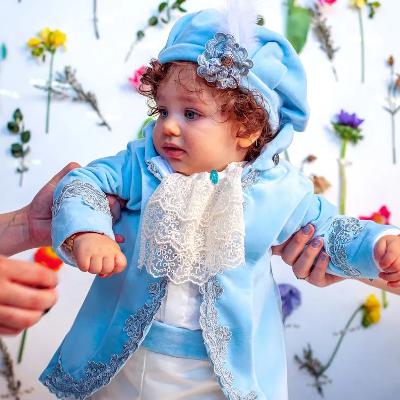 

Kids Prince Charming Costume for ChildrenRoyal Prince suit Christening majestic Birthday Prince Toddler king outfit