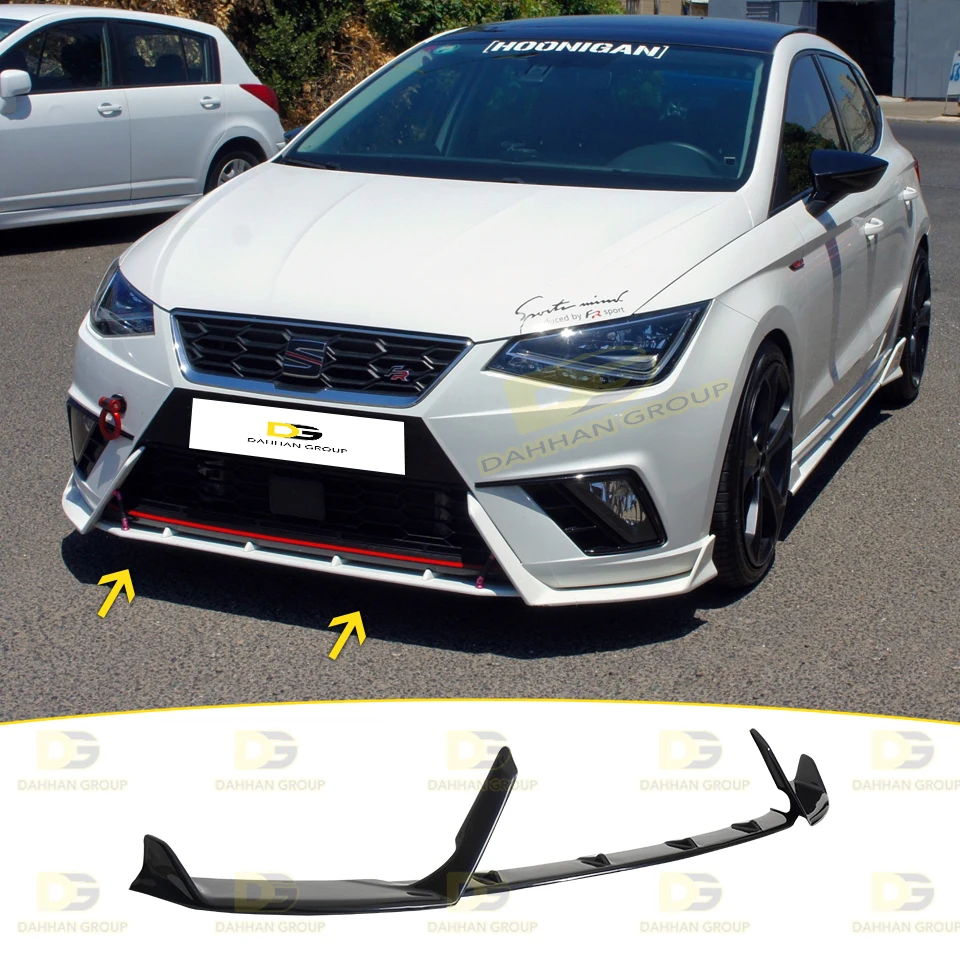 

Seat Ibiza MK5 2017 - 2020 LENZ Design 3 Pieces Front Splitter Lip Blade Wing Spoiler Piano Gloss Black Plastic FR Cupra Kit