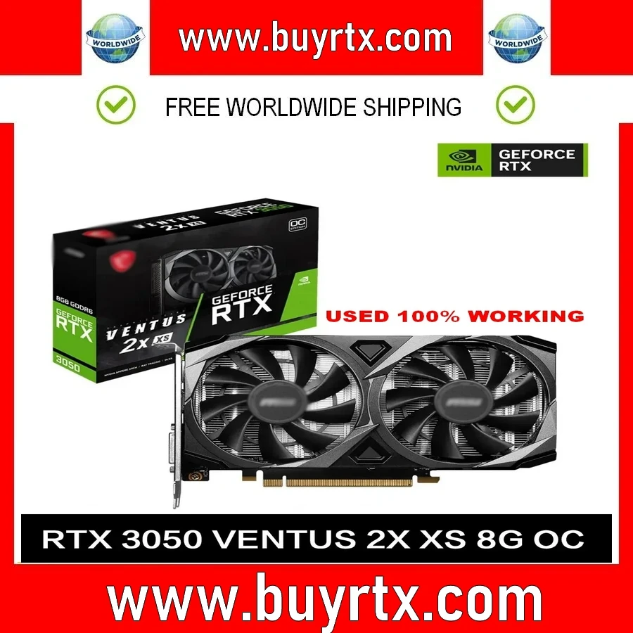 2024 USED GeForce RTX 3050 VENTUS 2X XS 8G OC Gaming Graphics Card 8GB GDDR6 128-bit HDMI DP PCI-E 4.0x8 6Pin Desktop
2024 USED GeForce RTX 3050 VENTUS 2X XS 8G OC Gaming Graphics Card 8GB GDDR6 128-bit HDMI DP PCI-E 4.0x8 6Pin Desktop