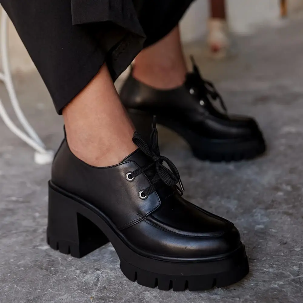 Donald Genuine Leather Platform High Thick Plastic Comfortable Heeled Sole Lace-up Women Loafer Black Coffee Shoes Oxford
Donald Genuine Leather Platform High Thick Plastic Comfortable Heeled Sole Lace-up Women Loafer Black Coffee Shoes Oxford