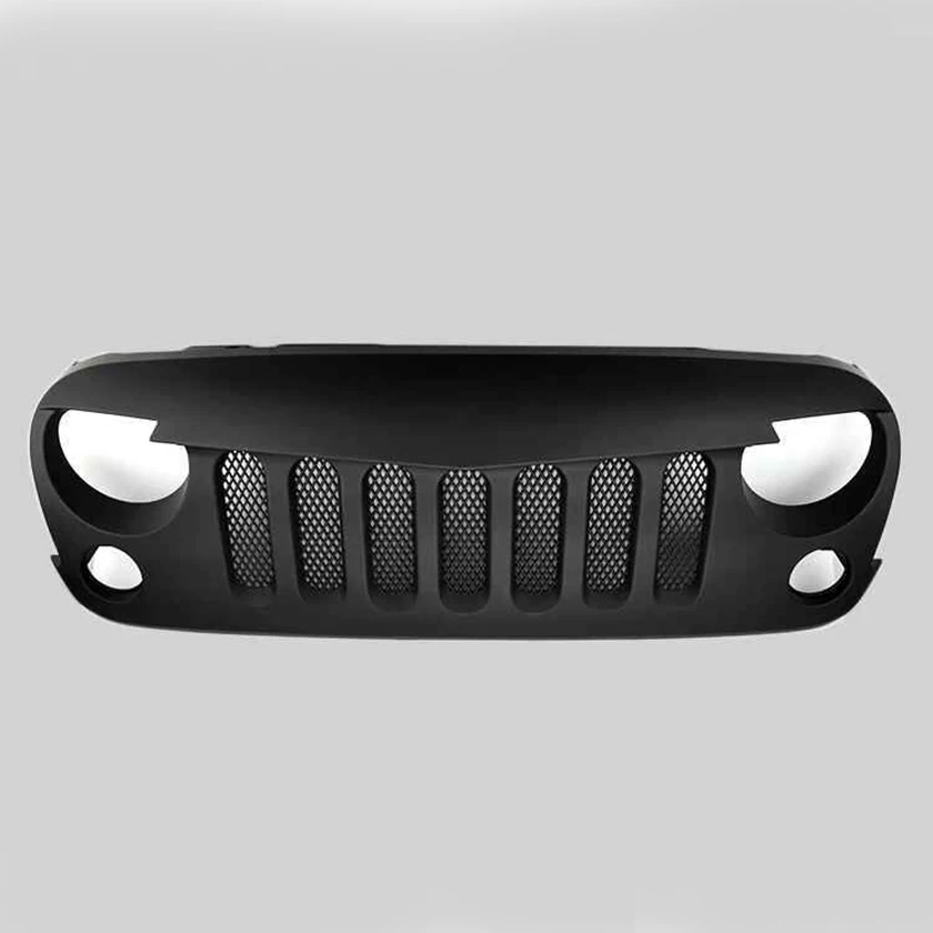 

SXMA Angry Bird Style Car Grille Black Front Grille Black JK Grille ABS for Jeep Wrangler JK 2007-2017 (J034)