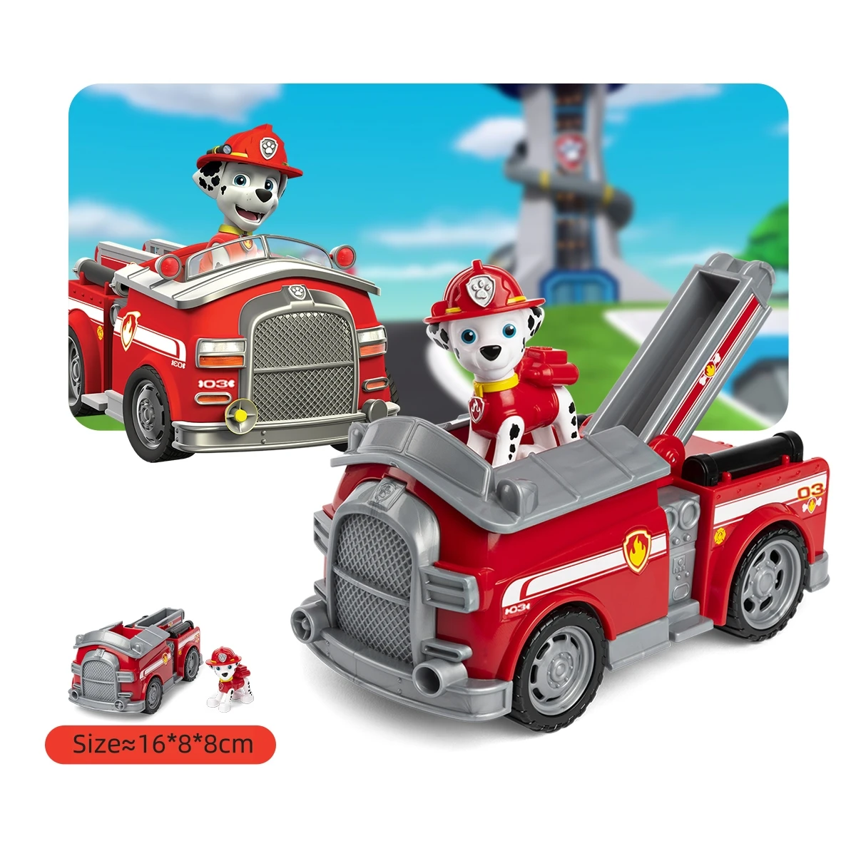 

Paw Patrol Marshall's Patrol Cruiser Toy Car with Collectible Action Figure, Sustainably Minded Kids Toys for Boys & Girls